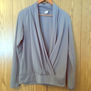 Aspire cross sweater with thumb holes